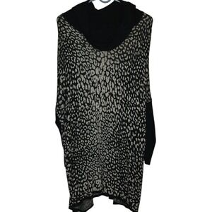rxb cowlneck sweater tunic animal print leopard dolman batwing sleeves medium